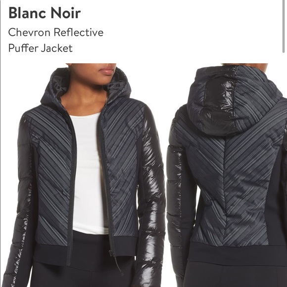 Blanc Noir Chevron Reflective Puffer Jacket - Picture 1 of 8